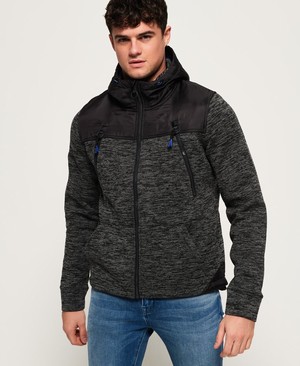 Superdry Mountain Cipzár Férfi Kapucnis Pulóver Fekete/Szürke | NWXCP0381